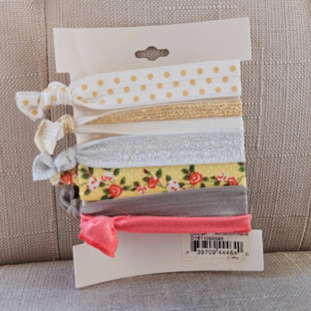 France Luxe Hair Ties Multi Color Set of 6 Hair Bands L. Erickson Pony Tail Tie - Picture 3 of 11